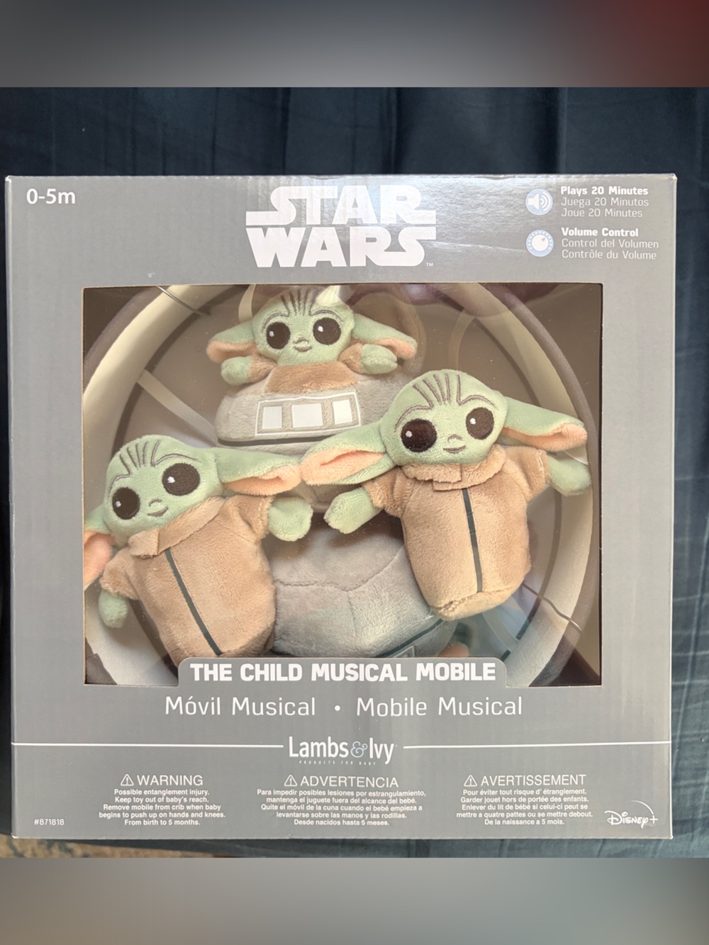 Star Wars Grogu Plush Musical Mobile in Green and Tan